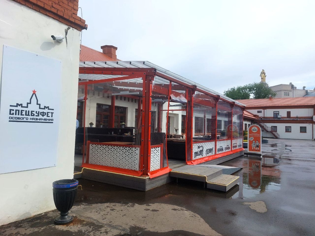 ПВХ шторы для летней террасы кафе в Стародубе